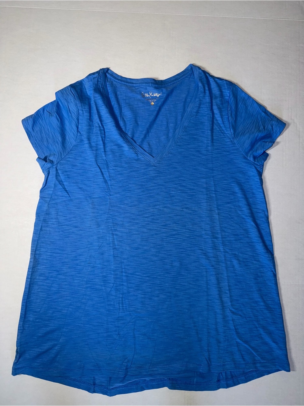 Lilly Pulitzer Bright Blue V-Neck Short Sleeve Tee